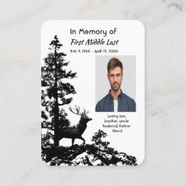 Tarjeta De Visita Celebración de la vida Keepsake Masculine Stag Dee