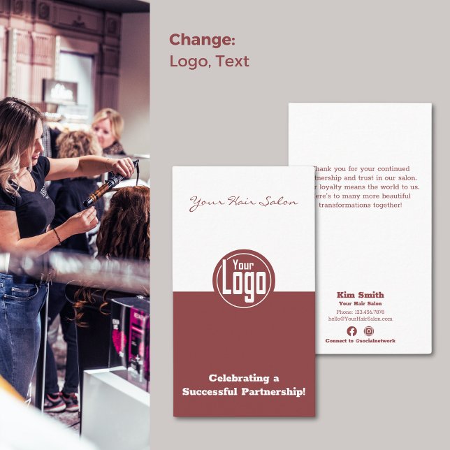 Tarjeta De Visita Celebración de una asociación Hair Stylist Gracias (Celebrating a Partnership Hair Stylist Thank You Business Card)