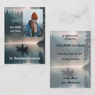 Tarjeta De Visita Celebración del Servicio de Vida Lago Wilderness C