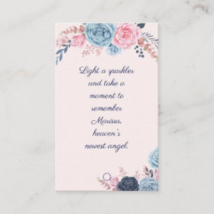 Tarjeta De Visita Celebración funeraria de la vida Sparkler Adiós