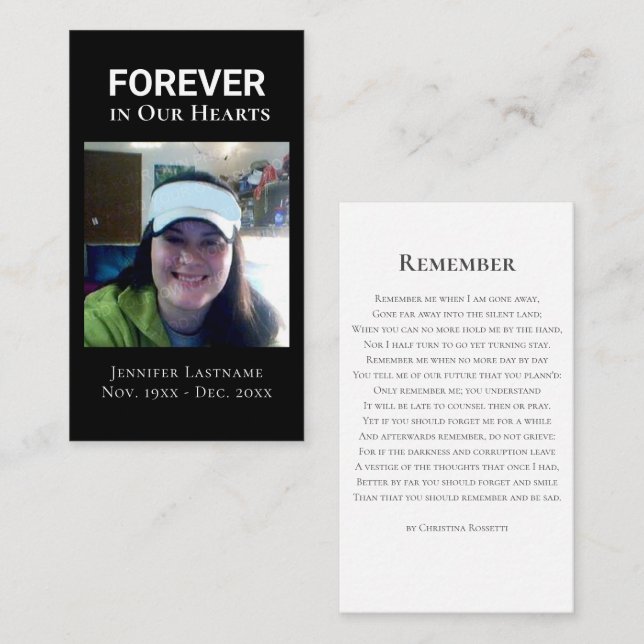 Tarjeta De Visita Celebrando el recuerdo fotográfico de Life One (Anverso / Reverso)