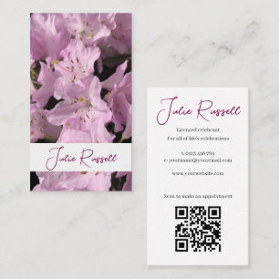 Tarjeta De Visita Celebrante de Boda Floral Rosa Pastel Simple