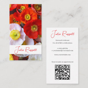 Tarjeta De Visita Celebrante de Boda Simple Floral Colorido