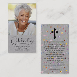 Tarjeta De Visita Celebration of Life Photo Bookmark Prayer Card