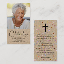 Tarjeta De Visita Celebration of Life Photo Bookmark Prayer Card