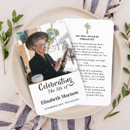 Tarjeta De Visita Celebration of Life Photo Memorial Prayer Card