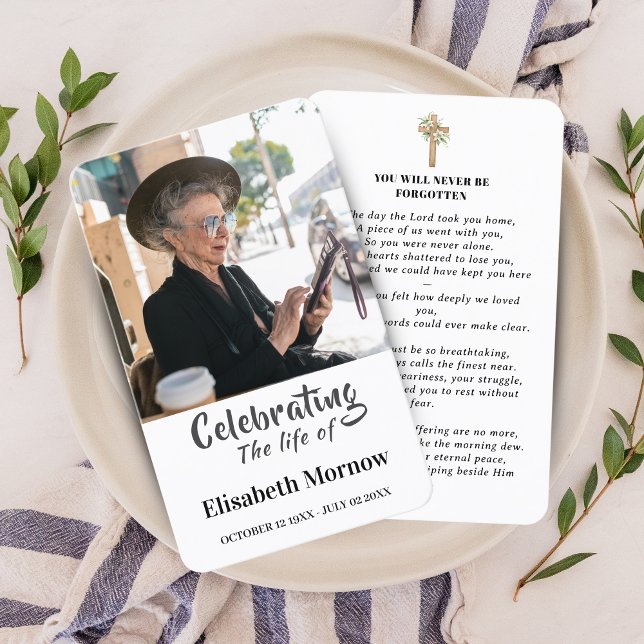 Tarjeta De Visita Celebration of Life Photo Memorial Prayer Card (Celebration of Life Photo Memorial Prayer Card)