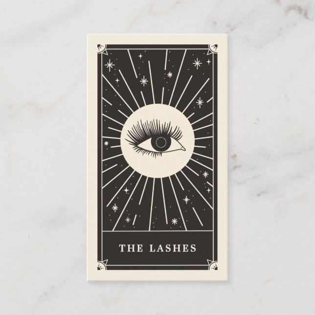 Tarjeta De Visita Celestial Eye Tarot Lashes Black Business card (Anverso)