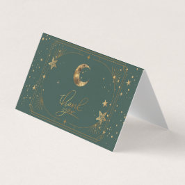 Tarjeta De Visita Celestial Moon Stars Frame Thank You Card