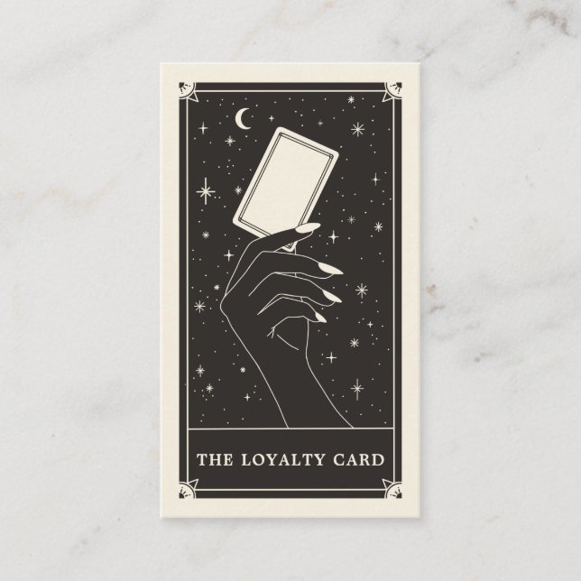Tarjeta de visita Celestial Tarot Boho Loyalty (Anverso)