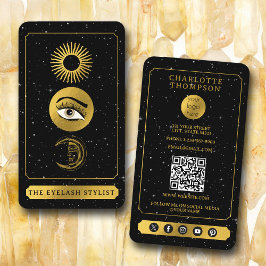 Tarjeta De Visita Celestial Tarot Sun Moon Eyelash Stylist