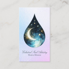 Tarjeta De Visita Celestial Themed Nail Artistry Business Card