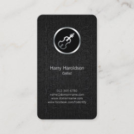 Tarjeta De Visita Cellist Cello Icon Black Grunge Business Card