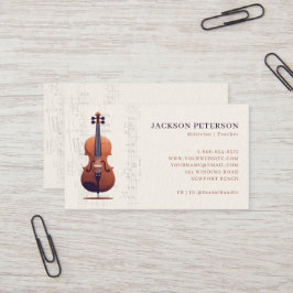 Tarjeta De Visita Cello Musical Notes Cellist Musilist Profesional