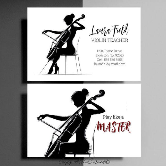 Tarjeta De Visita Cello Teacher (Subido por el creador)
