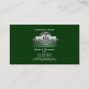 Tarjeta De Visita Celtic blanco del verde del márketing de negocio