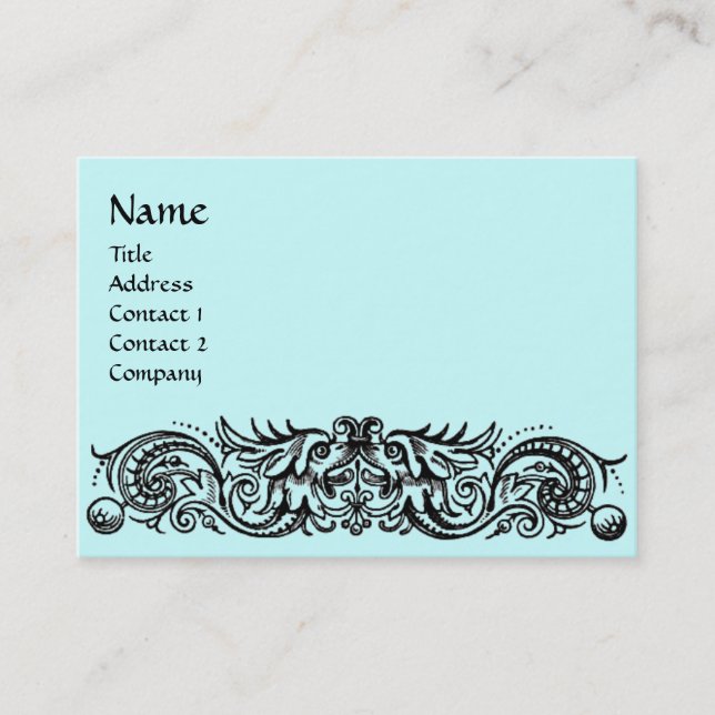 Tarjeta De Visita CELTIC DRAGONS MONOGRAM ,azul (Anverso)