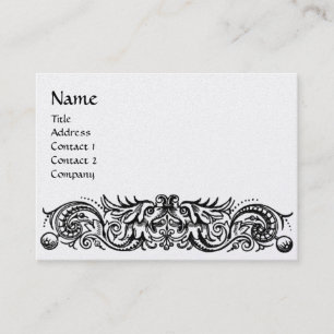 Tarjeta De Visita CELTIC DRAGONS MONOGRAM platino metálico, plata