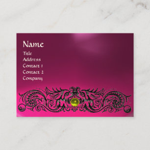Tarjeta De Visita CELTIC DRAGONS MONOGRAM TOPAZ amatista rosa