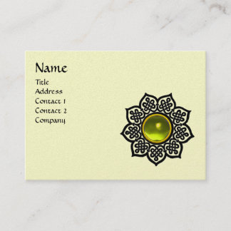 Tarjeta De Visita CELTIC FLOWER AMARILLO GEM MONOGRAM Cream Luxury