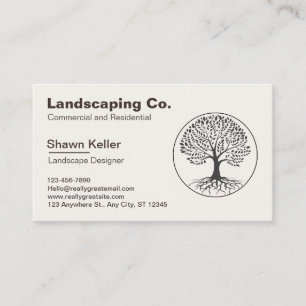 Tarjeta De Visita Célula de trabajo Lawn & Landscaping Cream/Brown