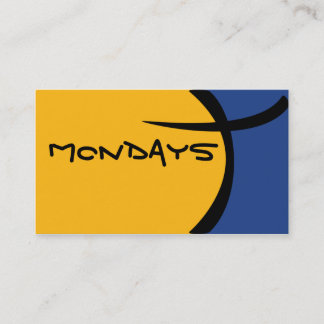 Tarjeta De Visita Célula del dibujo animado - azul y amarillo