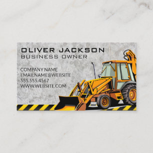 Tarjeta De Visita Cemento   Vehículo de construcción del bulldozer