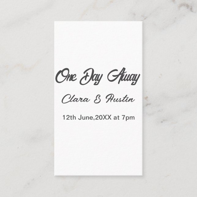 Tarjeta De Visita Cena de ensayo Un día antes de la noche (Anverso)