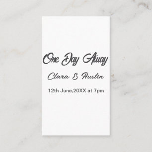 Tarjeta De Visita Cena de ensayo Una noche antes del nombre da