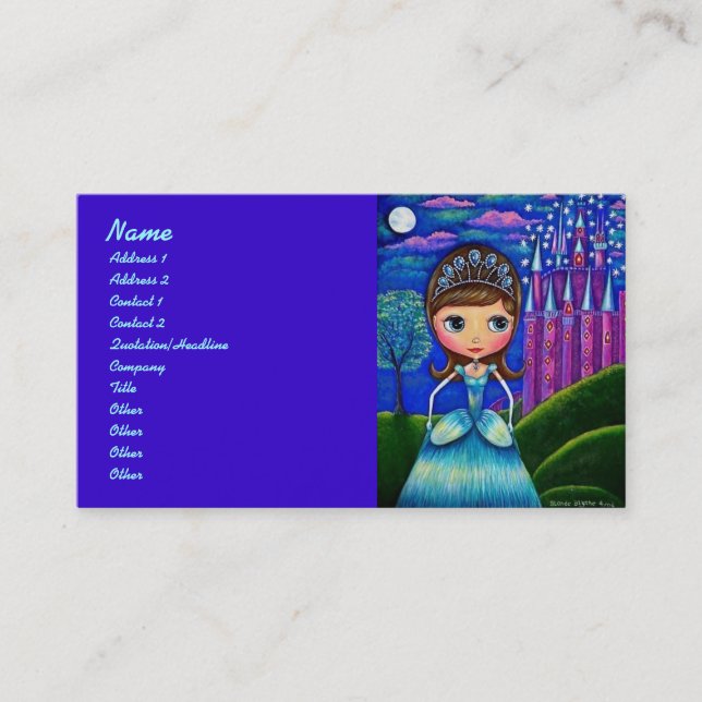 Tarjeta De Visita Cenicienta en el castillo (Anverso)