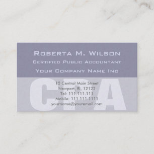 Tarjeta De Visita Censor jurado de cuentas CPA elegante