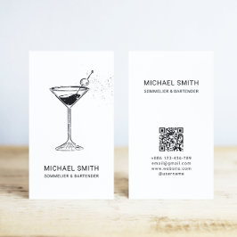 Tarjeta De Visita Centro de cócteles de Bartender