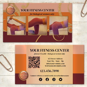 Tarjeta De Visita Centro de Fitness Femenino Solo para Mujeres