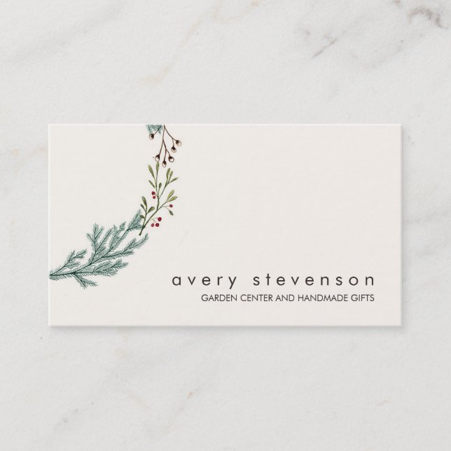 Tarjeta De Visita Centro de Jardín y Naturaleza de Wreath Evergreen (Anverso)