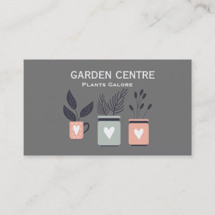 Tarjeta De Visita Centro de jardinería plantas modernas pastel