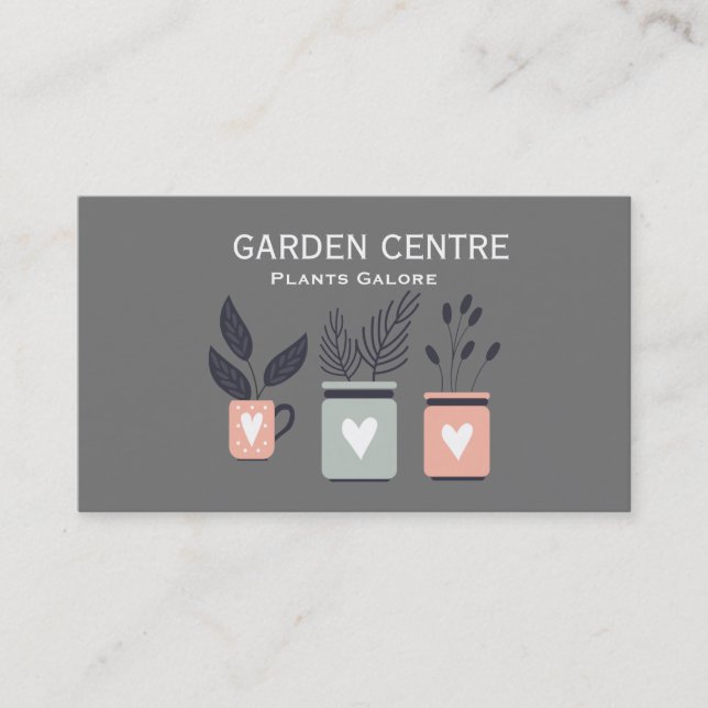 Tarjeta De Visita Centro de jardines plantas modernas pastel (Anverso)