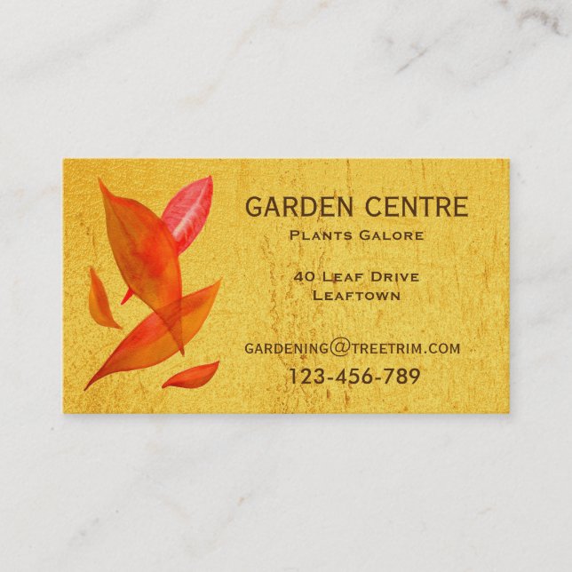 Tarjeta De Visita Centro de jardines Plantas y árboles (Anverso)
