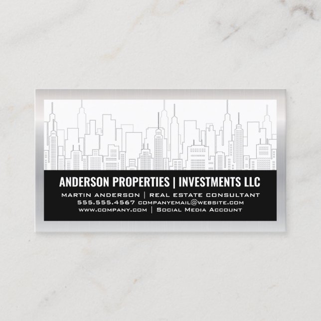 Tarjeta De Visita Centro de la ciudad | Propiedad inmobiliario (Anverso)