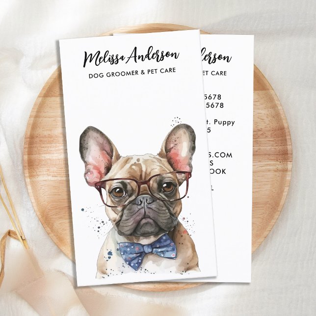Tarjeta De Visita Centro de Mascota de Perro Bulldog francés Groomer (Subido por el creador)