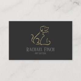 Tarjeta De Visita Centro De Mascotas Minimalistas Modernos De Oro Y 