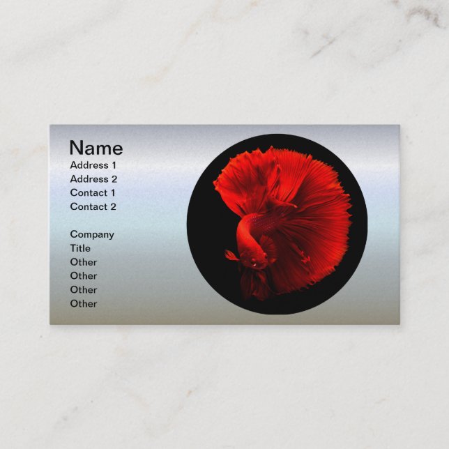 Tarjeta De Visita Centro de peces de cola roja (Anverso)