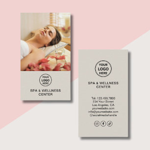 Tarjeta De Visita Centro de Spa y Bienestar de Redes Sociales con Fo