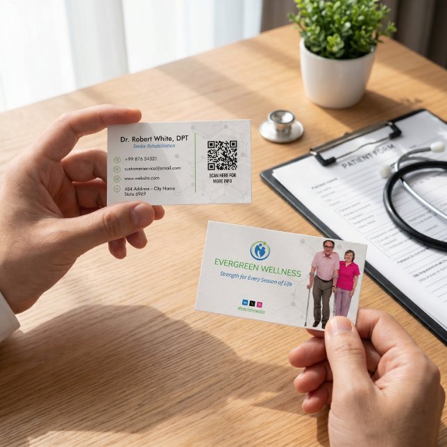 Tarjeta De Visita Centro de Terapia Geriátrica | Simple Blanco (Subido por el creador)