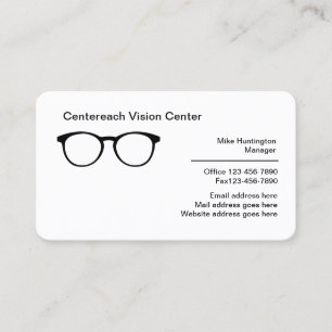 Tarjeta De Visita Centro de Visión de Venta Moderna