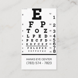Tarjeta De Visita Centro de Visión Oftalmólogo Optico