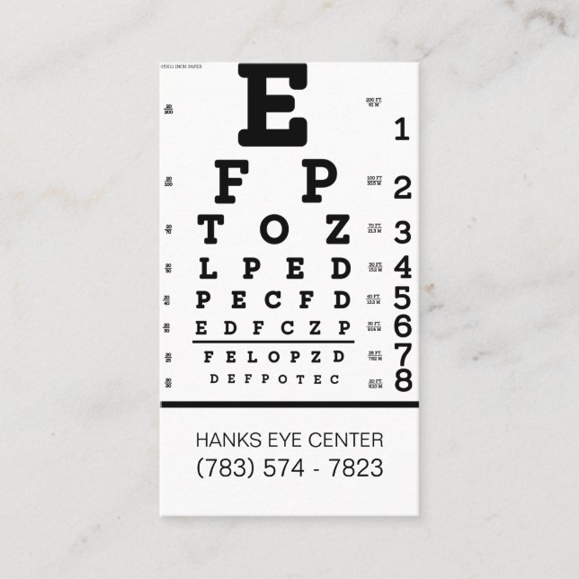 Tarjeta De Visita Centro de Visión Oftalmólogo Optico (Anverso)