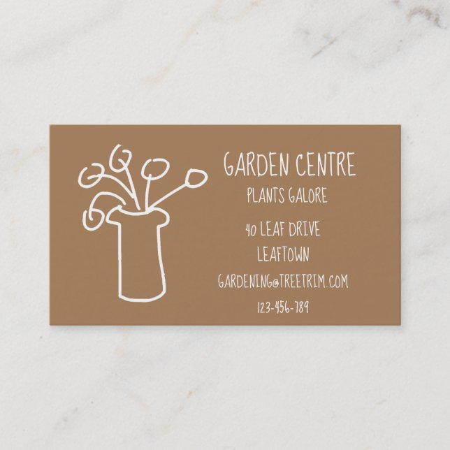 Tarjeta De Visita Centro del jardín flor blanca moderna (Anverso)