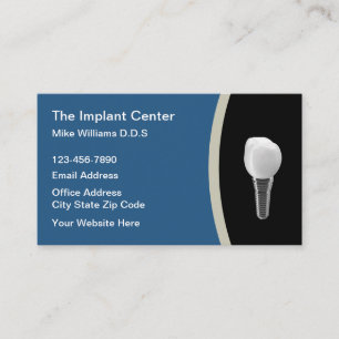 Tarjeta De Visita Centro Dental de Implantes Dentales