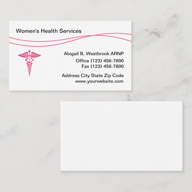 Tarjeta De Visita Centro Médico de Salud de la Mujer (Anverso / Reverso)