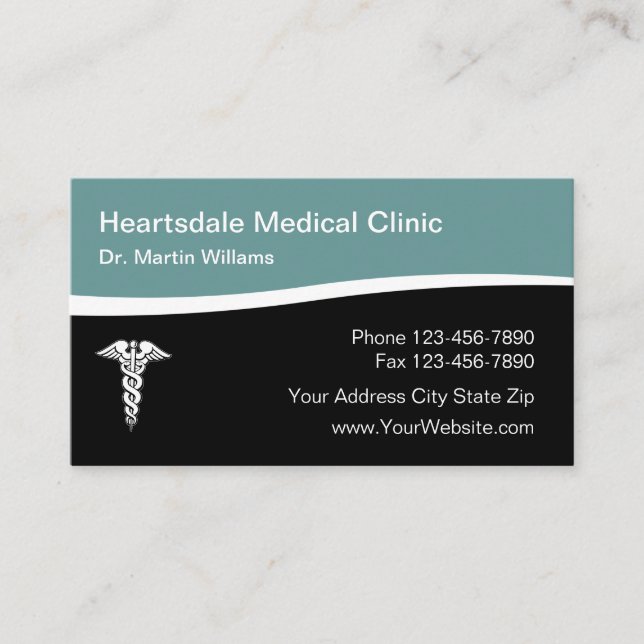 Tarjeta De Visita Centro Médico Moderno Caduceus (Anverso)